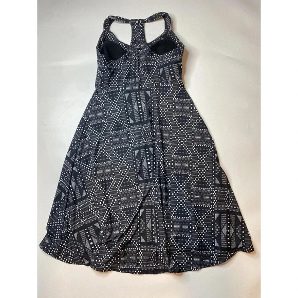 Prana Cali Dress Black Bridge Small Built in Shelf Bra Geometric Athletic - Picture 7 of 8